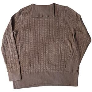 Women's Cable Knit Pullover Sweater - Taupe